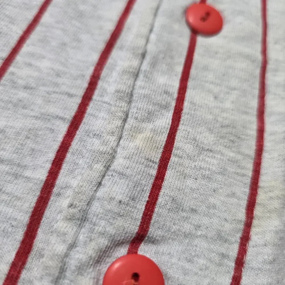 Vintage Indiana Hoosiers Baseball Jersey Shirt Boxy Pinstripe IU NCAA USA